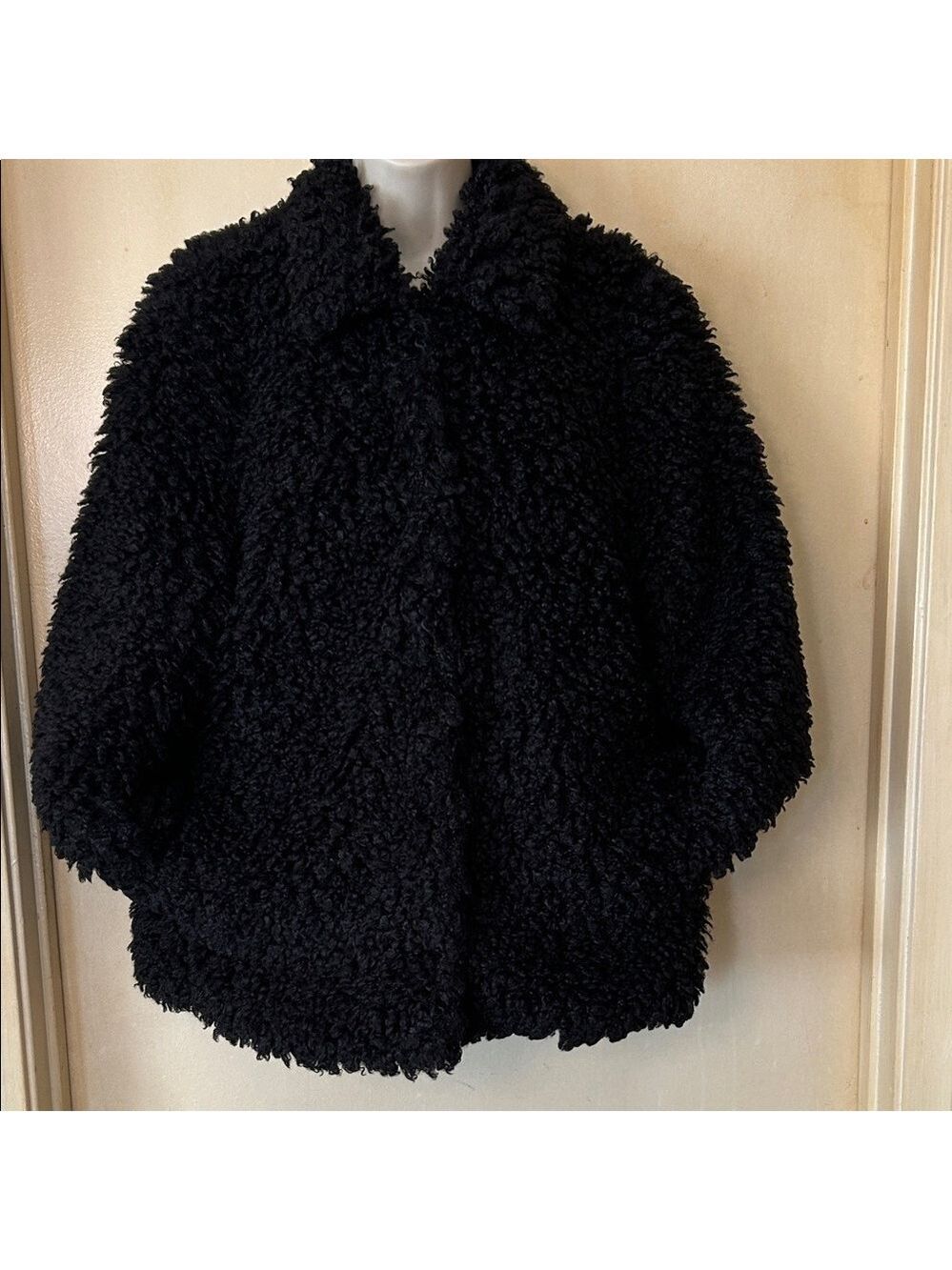 Audrey 3+1 Cozy Black Teddy Jacket size S - Picture 4 of 10